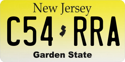 NJ license plate C54RRA
