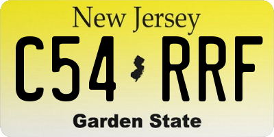 NJ license plate C54RRF
