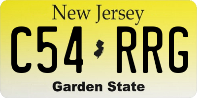 NJ license plate C54RRG