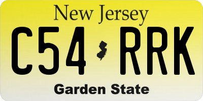 NJ license plate C54RRK