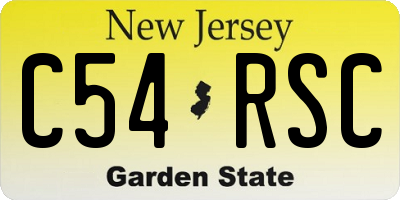 NJ license plate C54RSC