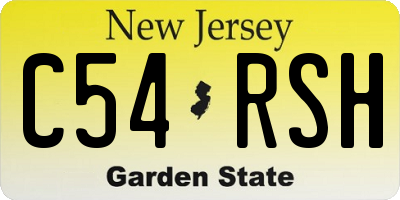 NJ license plate C54RSH
