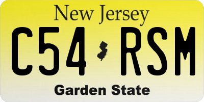 NJ license plate C54RSM