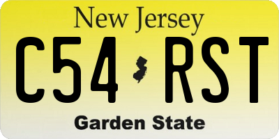 NJ license plate C54RST