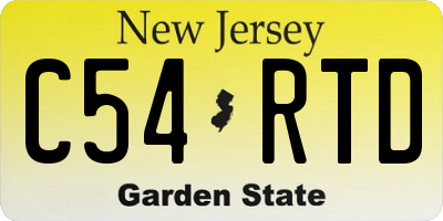 NJ license plate C54RTD
