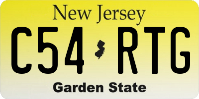 NJ license plate C54RTG