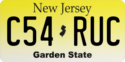 NJ license plate C54RUC