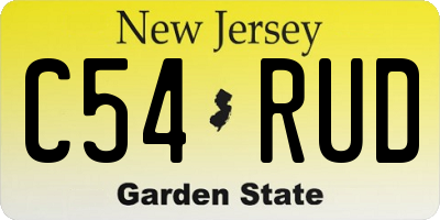 NJ license plate C54RUD