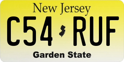 NJ license plate C54RUF