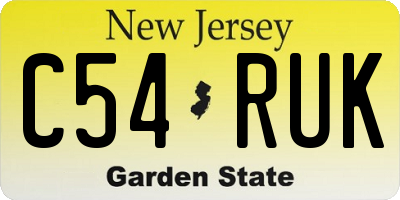 NJ license plate C54RUK