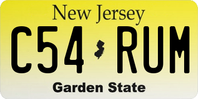 NJ license plate C54RUM