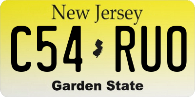 NJ license plate C54RUO