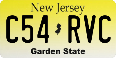 NJ license plate C54RVC
