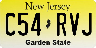NJ license plate C54RVJ