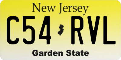 NJ license plate C54RVL