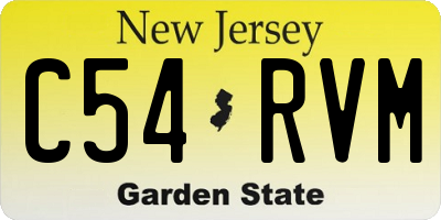 NJ license plate C54RVM