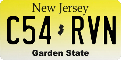 NJ license plate C54RVN