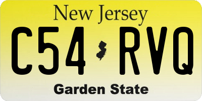 NJ license plate C54RVQ