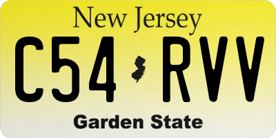 NJ license plate C54RVV