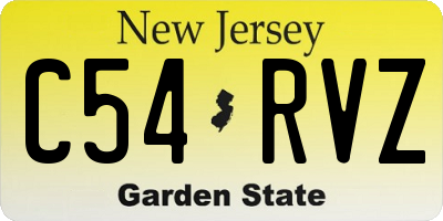 NJ license plate C54RVZ