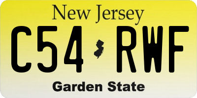 NJ license plate C54RWF
