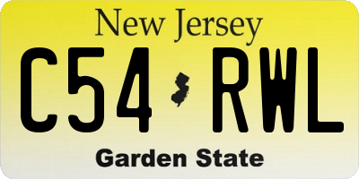 NJ license plate C54RWL