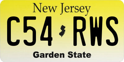 NJ license plate C54RWS