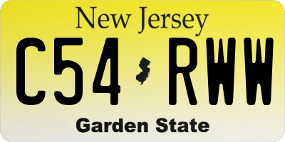 NJ license plate C54RWW