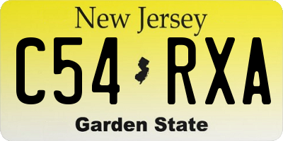 NJ license plate C54RXA