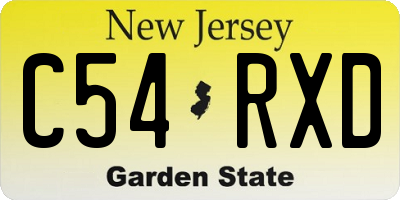 NJ license plate C54RXD