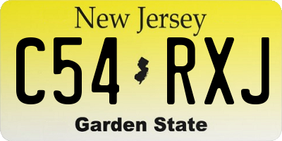 NJ license plate C54RXJ