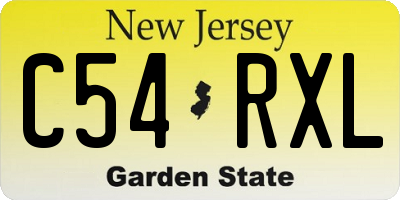NJ license plate C54RXL