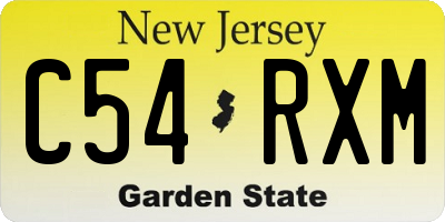 NJ license plate C54RXM