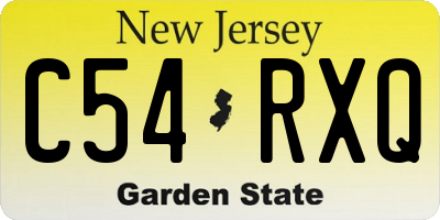 NJ license plate C54RXQ