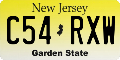 NJ license plate C54RXW