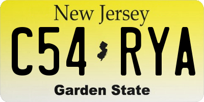 NJ license plate C54RYA