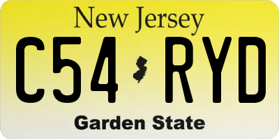 NJ license plate C54RYD