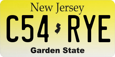 NJ license plate C54RYE