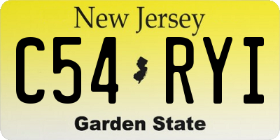 NJ license plate C54RYI