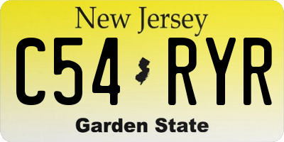 NJ license plate C54RYR