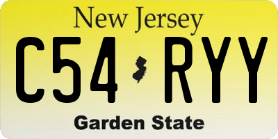 NJ license plate C54RYY