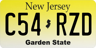 NJ license plate C54RZD