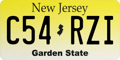 NJ license plate C54RZI