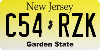NJ license plate C54RZK