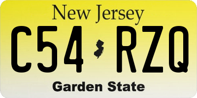 NJ license plate C54RZQ