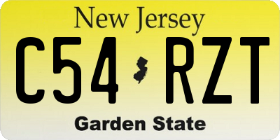 NJ license plate C54RZT
