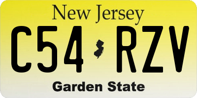 NJ license plate C54RZV