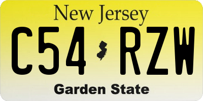 NJ license plate C54RZW