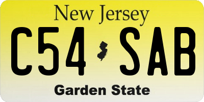 NJ license plate C54SAB