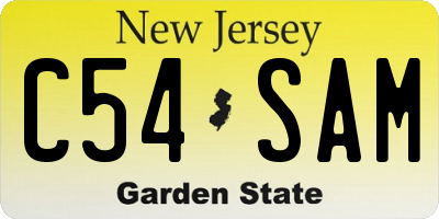 NJ license plate C54SAM